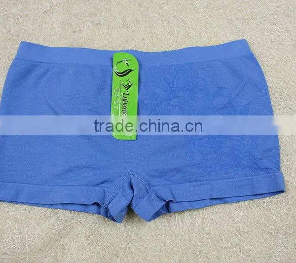 Blue Carry Grain Women Seamless Underwear Boxer Short