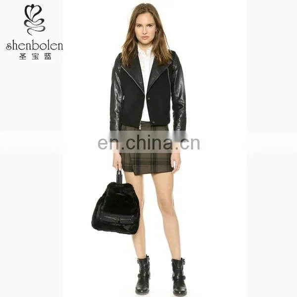 Cotton Mini Skirt, Fashion Girl's Plaid Mini Skirt 2014 photo-2