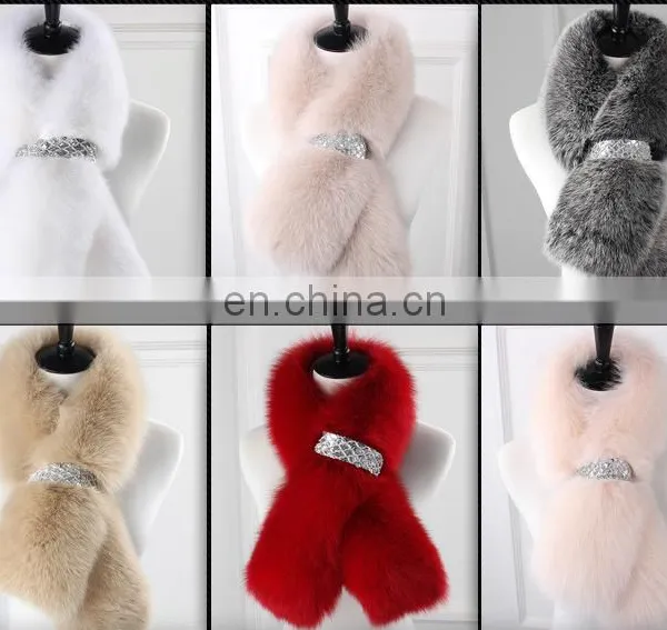 Luxury High Quality Colorful Real Fox Fur Scarf photo-2