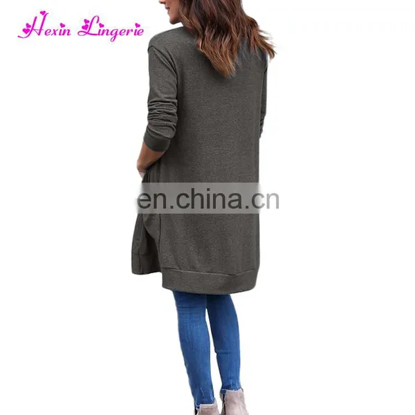 China Manufacturer Gray Blue Red Autumn Winter Long Sweater Cardigan for Women photo-6