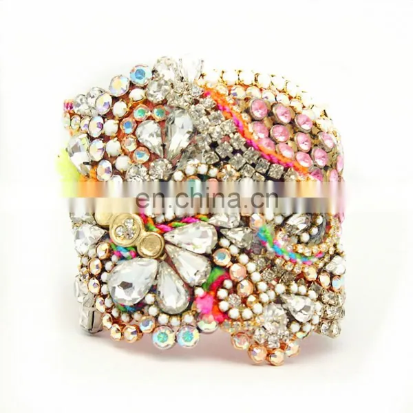 Aidocrystal Wholesale Garter Bracelet Ribbon Wholesale Wedding Jewelry Bridal Wristband Crystal Bracelets