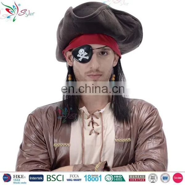 Styler Brand Halloween Caribbean Pirate Black Male Wig photo-2