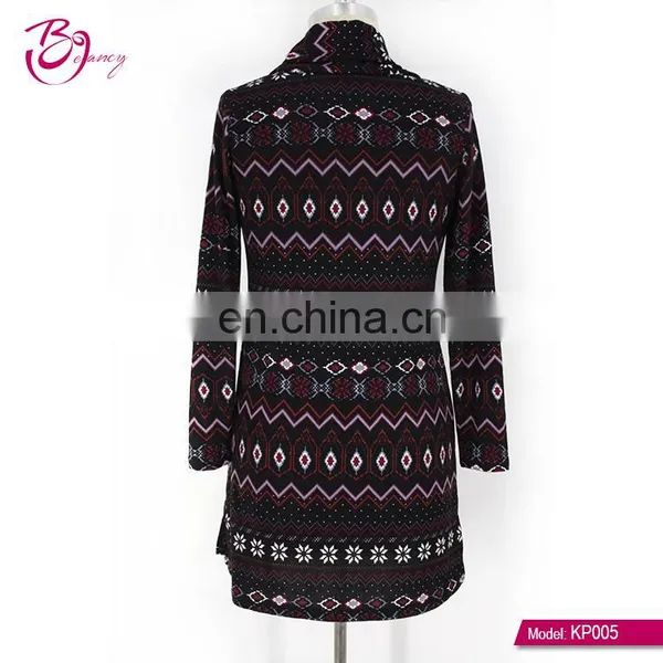 2017 Fall Spandex Turkish Style Plus Size One Piece Digital Printing Ropa Mujer Tunic for Woman photo-3