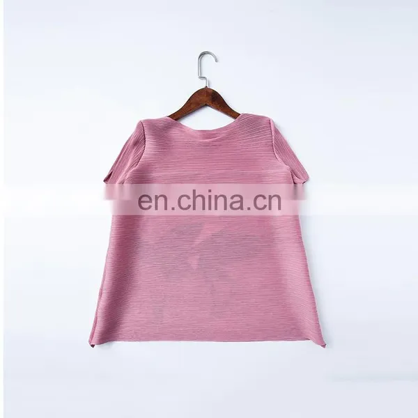 New Fashion Women Summer Short Sleeve Blouse Pleates Clothes photo-6