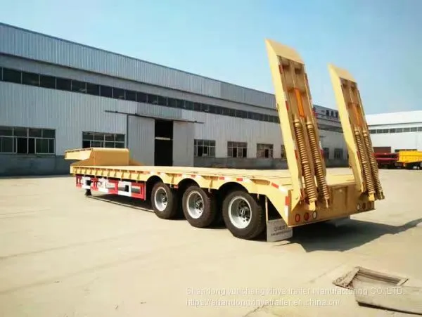 Made in China Gooseneck Low Platform Semi Low Flatbed Trailer Lowbed Truck Trailer for Sale