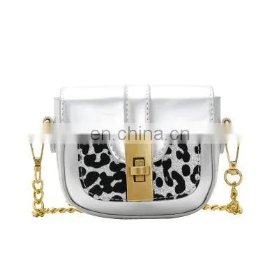 2020 Spring PU Leather Cross Body Handbag for Kids Girl Fashion Children Girl Leopard One-Shoulder Chain Bags photo-3