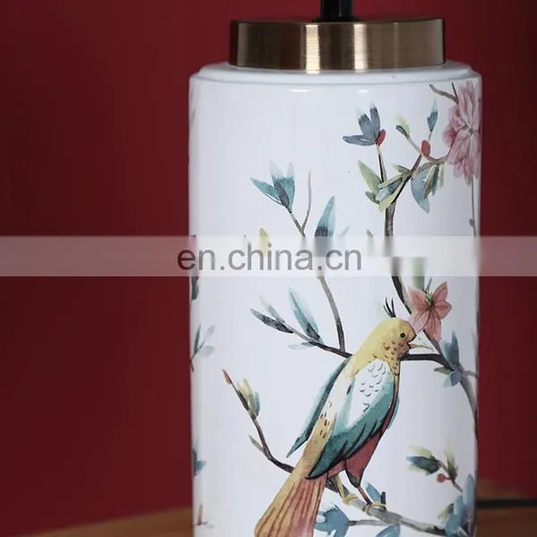 Top Sale China Style Ceramic Base Blue Shade Indoor Table Night Lamps for Bedroom photo-5