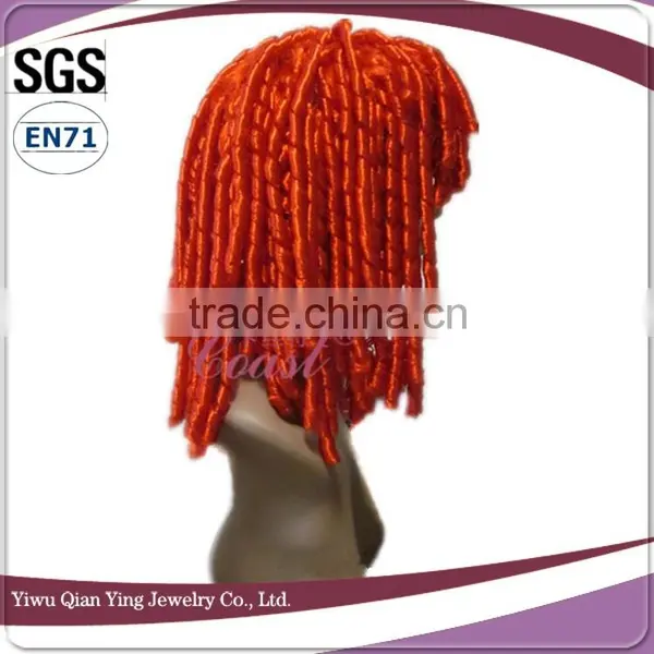 New Design&fashion Long Orange Curl Synthetic Fiber Party Wigs photo-2