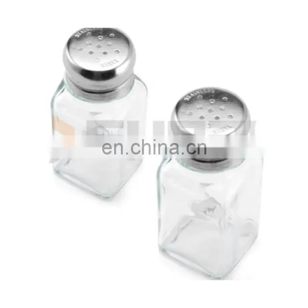 85ml Square Glass Bottle Salt Pepper Shaker With Metal Lid photo-3