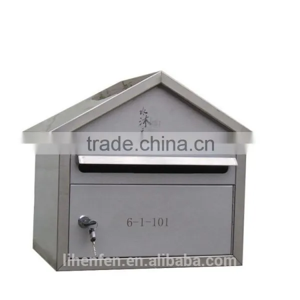 Metal House Mailbox for Residential Wall-mounted Blue Powdercoated Finish Waterproof Outdoor Used photo-3