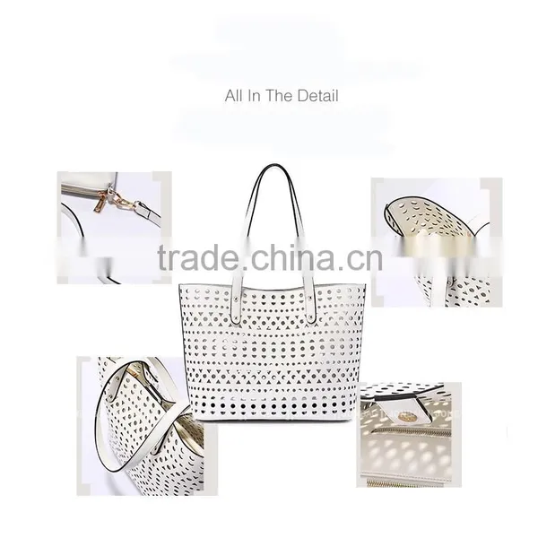 2016 New Design Hollow Out Genuine Leather Young Lady Tote Bag Women Handbag Shouder Bags for Women photo-3