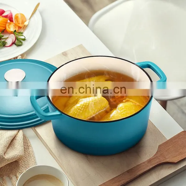New Cast Iron Enamel Pumpkin Flower Shaped Cooking Bowl Stew Soup Dish Pot photo-4