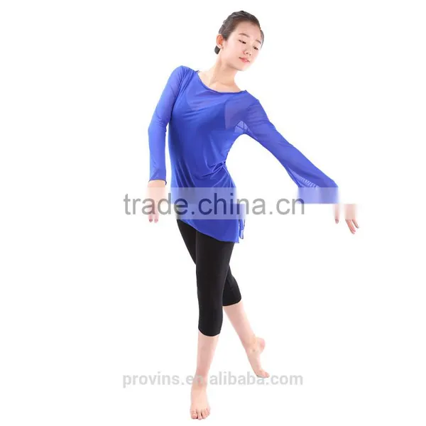 (WE01119) Ballet Warm Up, Dance Warm Up, Mesh Dance Tops, Long Sleeve Dance Tops photo-5
