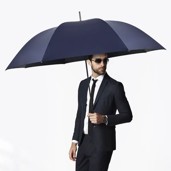 Ultra Light Carbon Fiber Straight Pole Automatic Long Handle Umbrella, Super Large Storm Resistant Golf Umbrella, Business Advertising Gift