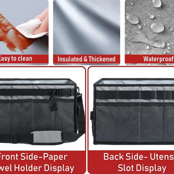 Collapsible Picnic Box Bag With Dividers - Multi-Pocket Camping Tool Organizer for Outdoor Tours photo-3
