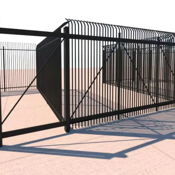Custom Villa Entrance Gates With Matching Ornamental Fence - CAD Design Service Included photo-3