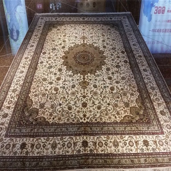 8x10ft/244x305cm Red Color Hand Knotted Silk Persian for Living Room photo-3