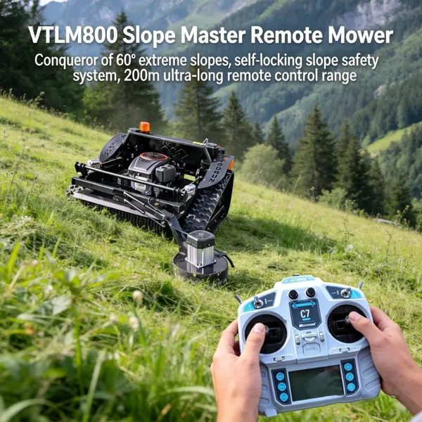 VTLM800 Battery Rideon Mower Heat-Resistant Motor Design Euro 5/EPA Autonomous Lawn Mower RTK For Steep Slopes