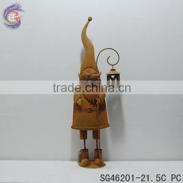Rust Metal Garden Gnomes for Decor photo-5