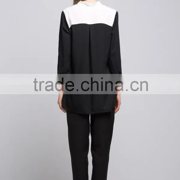 Black and White Woman Winter Blouse photo-6