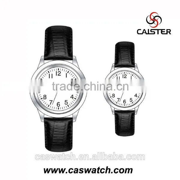 Hot Fashion Classic Design Couple Watch, Arabic Numerals Dial Unisex Watch, Quality Textured Leather Band Wristwatch photo-2