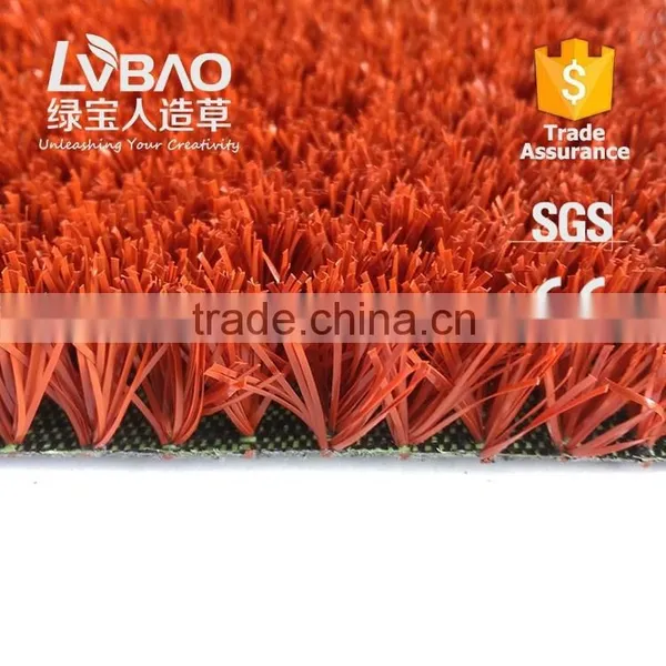 LVBAO High Density Red White Artificial Grass for Indoor Soccer