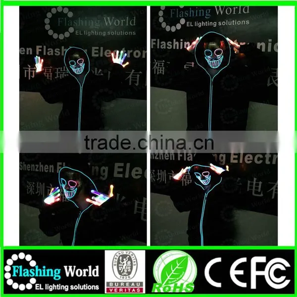 Hot Selling Custom Fashionable Ladies Round Neck Black Cotton Hot Selling Ghost Rider Party Mask photo-2