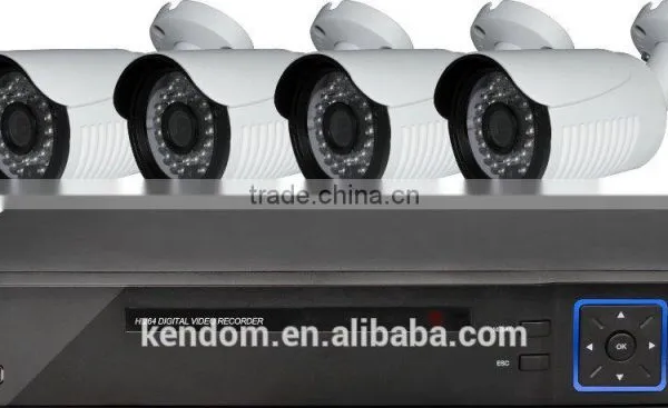 Kendom KD-AK4091MB-AH10 AHD Camera IP66 Waterproof Bullet Security IR 4CH AHD DVR Kit Outdoor 720P Plug and Play Support Mobile photo-2