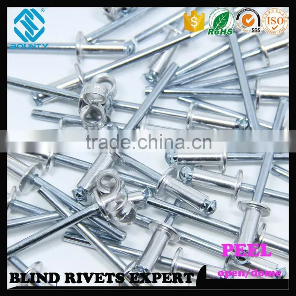 HOT SELLING OPEN END MANUFACTURER BUTTON HEAD ALUMINUM PEEL TYPE RIVETS photo-3