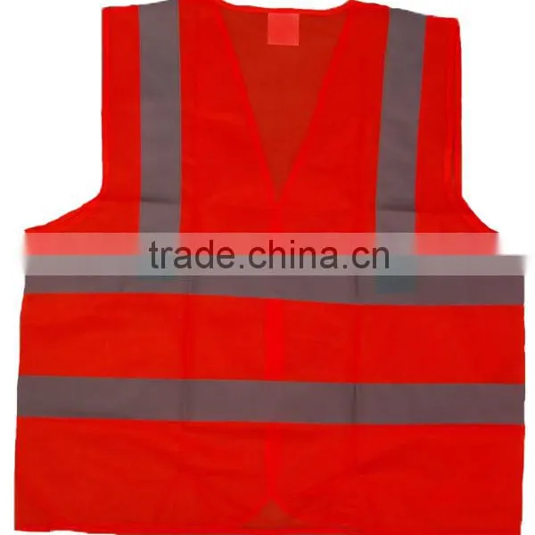 Fluorescent Yellow /Orange Reflective Safety Vest Silk Fabric High Visibility photo-2