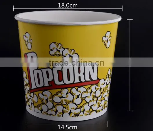 Disposable Enviromental White Cardboard Paper Laminating Popcorn Bucket photo-5