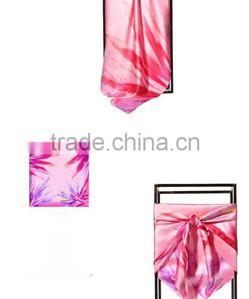 100% Silk Satin Fabric Table Print Silk Scarf/scarves/ Kerchief /headband/hijab photo-3
