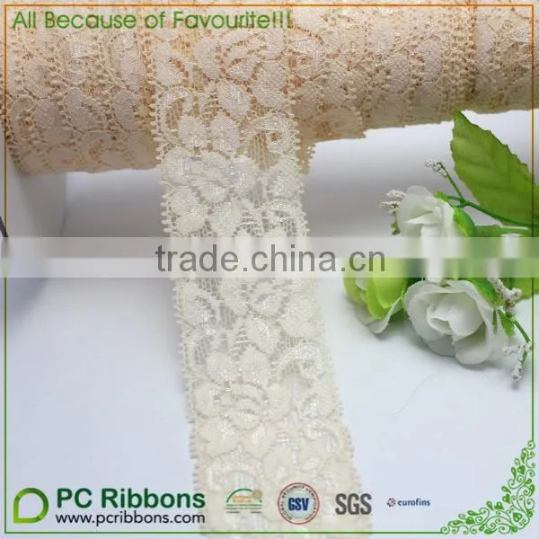5/8" Lace With Pearl Center Trim White photo-5