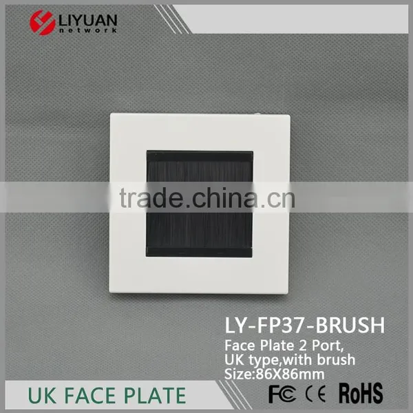 LY-FP37-BRUSH 86*86 Wall Brush Face Plate Standard Network Port Faceplate photo-2