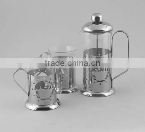 French Press Set Glass and Stainless Steel Tea Coffee Maker photo-2