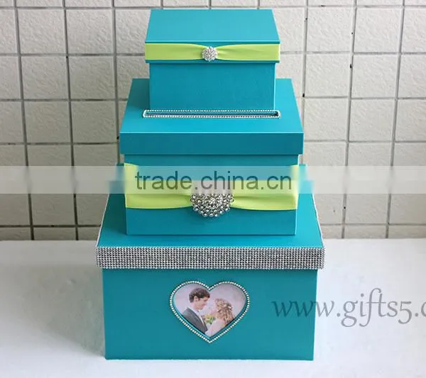 Handmade Blue Wedding Card Holder Made in China Wedding Card Box Supplier photo-2