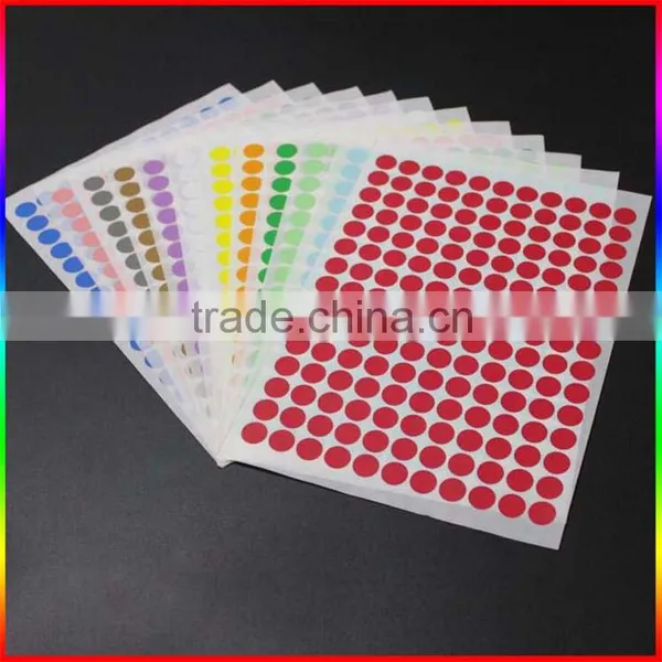 Custom Self Adhesive Round Fluorescent Sticker Paper With Colorful photo-4