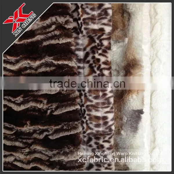 2014 New Style Printing Brushed PV Plush Fabric