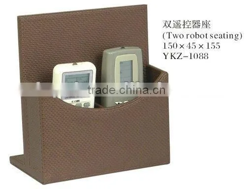 Home or Hotel Supplies Faux Leather Covered Wooden Storage Box Leather Storage Box