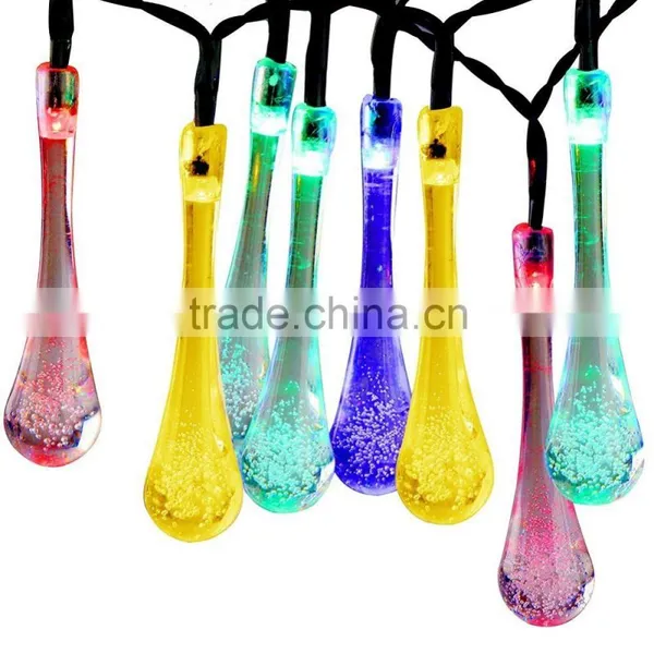 Solar Outdoor String Lights, 20ft 30 LED WaterDrop Fairy Waterproof Lights for Garden ,Patio ,Yard ,Home, Christmas Tree, Party photo-2