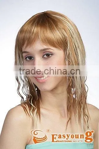 Wholesale Afro Curly Blonde Synthetic Hair Wigs for White Women photo-2