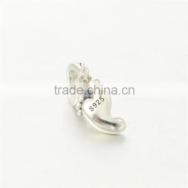 Baby Foot Wholesale Engravable Charms European Charm Bracelet Necklace 100% Real 925 Sterling Silver S201 18Kgold photo-2