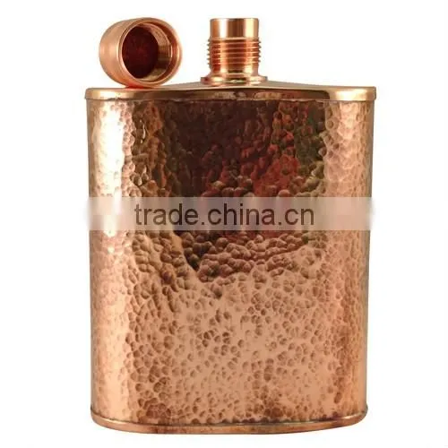 Copper Flask , Hammered Flask , Whiskey Flask , Bear Bottle , Flask With Lid on It, Wine Bottle, Pure Copper Barware ,
