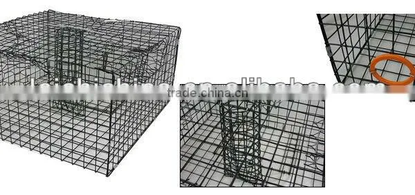 Black Vinyl Coated Square Crab Lobster Pot