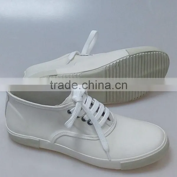 Womens White Ankle Rubber Rain Shoes photo-3