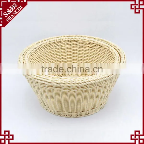 Wholesale Custom Made Round Fruit Basket Beige Color Bulk Wicker Baskets photo-2