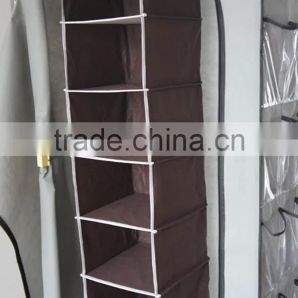 Household 6-Shelf Hanging Closet Organizer, Brown photo-2