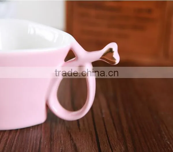 250ml Ceramic Mug With Special Handle Heart Shaped Coffee Mug photo-2