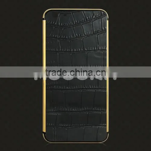 Luxury Crocodile Leather Real 24k Gold Housing, Gold Plated Housing for IPhone 6S 6Plus photo-2