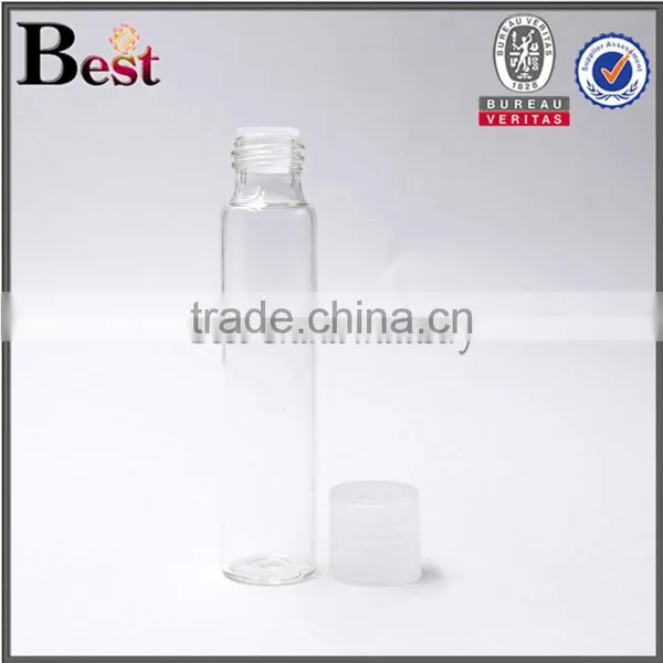 Cosmetics 15ml Long Thin Roll on Glass Perfume Bottle Essential Oil Tube Roll Bottle With Plastic Roller Ball Factory Price photo-2